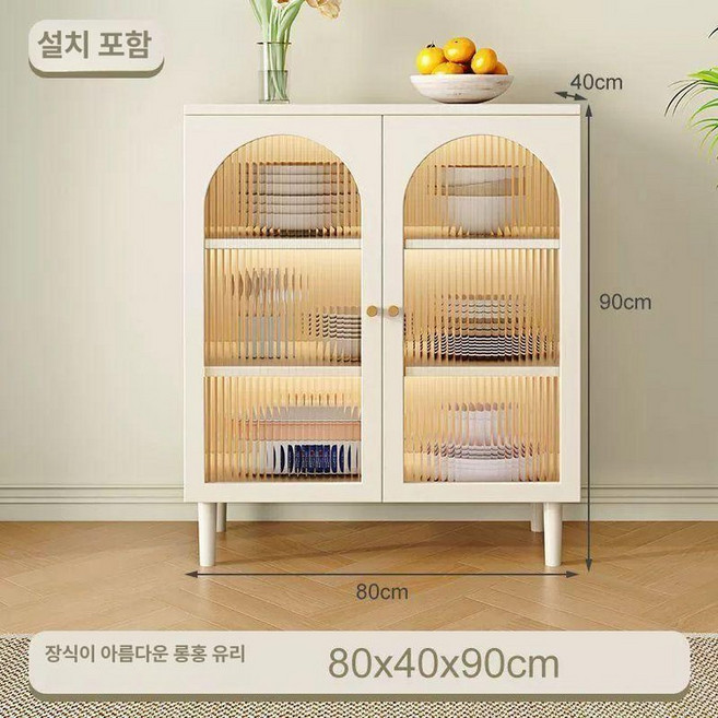 화이트 라탄 수납장 복도 등나무 거실 80cm, 14.창홍 유리문-80cm 양문형 사이드보드 핫 무료