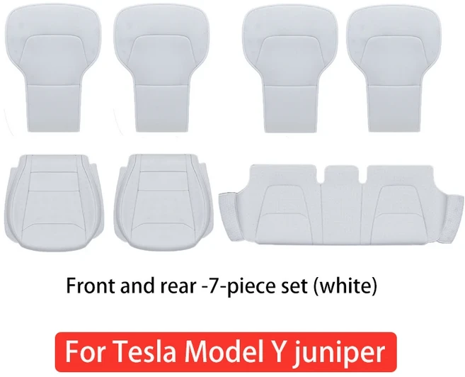테슬라 모델 Y 주니퍼 2025 가죽 시트 커버 쿠션 통기성 편안함 답답하지 않음 땀 자동차, 02 MY-juniper-white