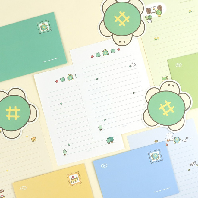 행부기 편지지 4종 1세트, 1개