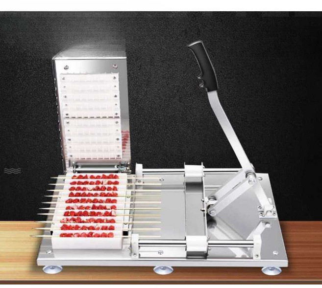 양꼬치 꽂는 기계 닭꼬치 식당 꼬치 바베큐 꼬챙기 상품, 투명 표준+고기템플릿4개