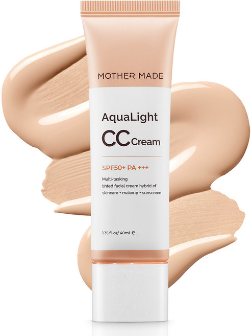 마더메이드 아쿠아라이트 CC크림 SPF50+ PA+++ 뉴트럴 베이지 (21-23호) 차외선차단 메이크업베이스 프라이머 톤업 커버 톤보정 선크림, 뉴트럴 베이지 (21호~23호), 1개, 40ml