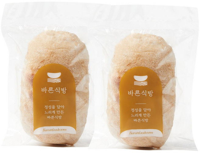 바른식방 통밀 치아바타 (유기농통밀), 2개, 210g