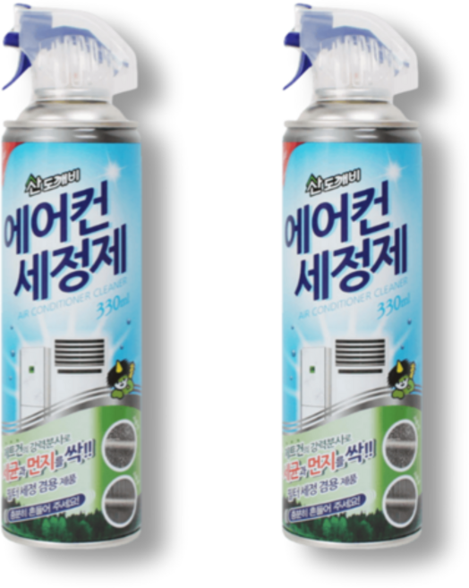 에어컨필터청소 산도깨비 에어컨세정제 에어컨세척제 330ml 2개