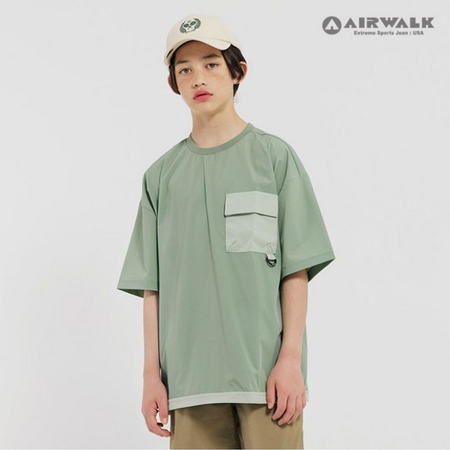 에어워크 주니어 포켓 포인트 피스테 반팔 티셔츠