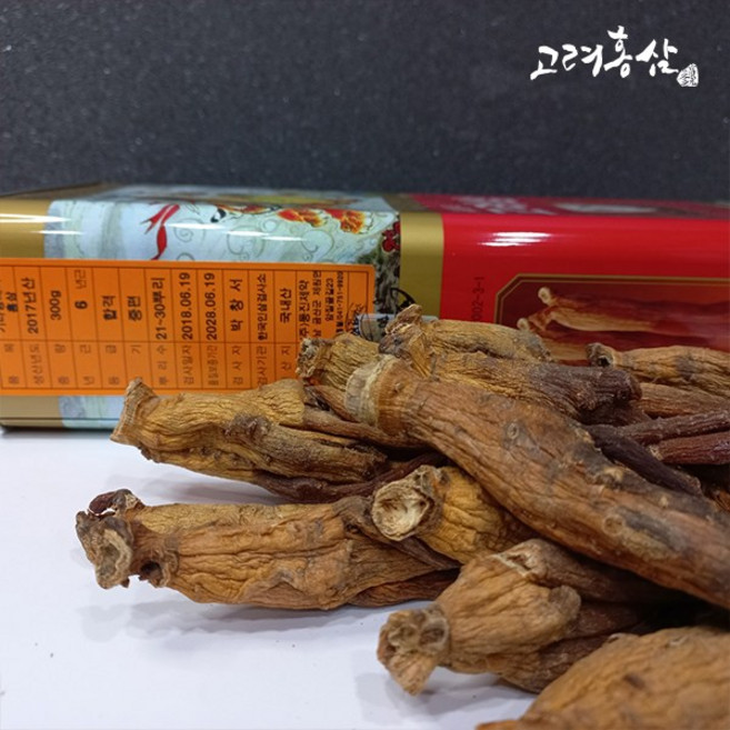 6년근 고려홍삼 소편(캔) 6년근홍삼 뿌리홍삼 국내산 홍삼300g 6년근뿌리홍삼, 300g, 1개
