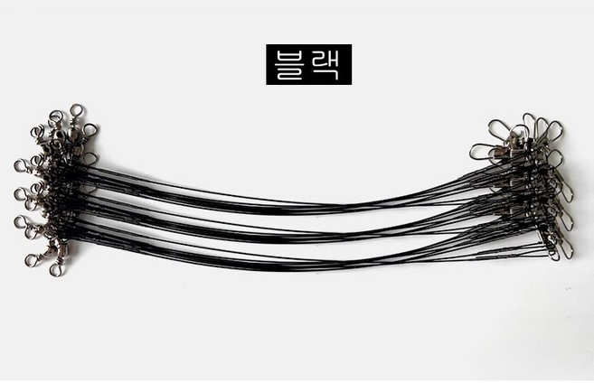 와이어 낚시줄 갈치 낚시줄 삼치 와이어줄, 블랙, 60개