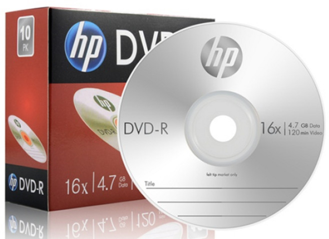 [HP] DVD-R 16배속 4.7GB [경질슬림/1P-10매], 1개