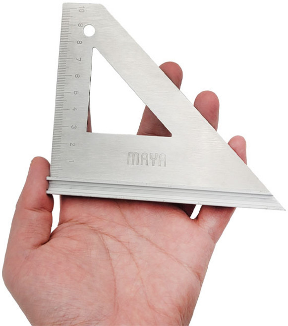 목공용 알루미늄 삼각자 각도자 연귀자 스퀘어 도메가다 4인치 소형