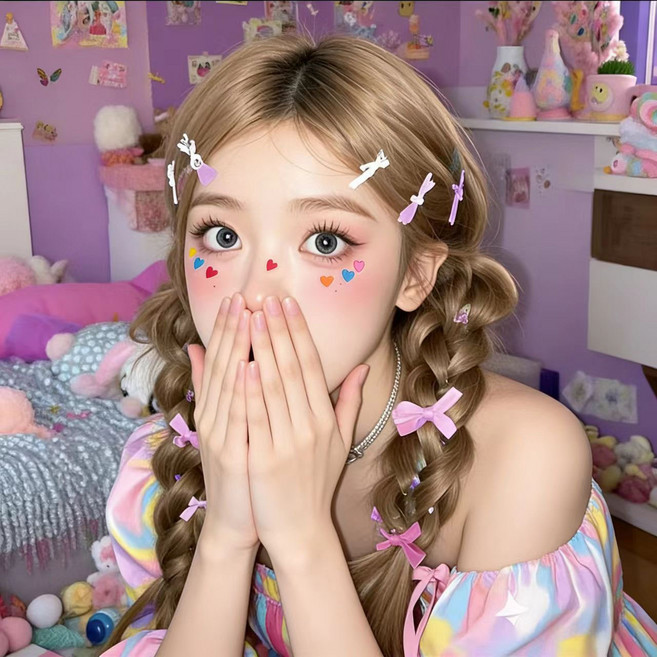 페이스 스티커 바디 메이크업 파티 하트 포인트 2장 세트, 1세트, 혼합