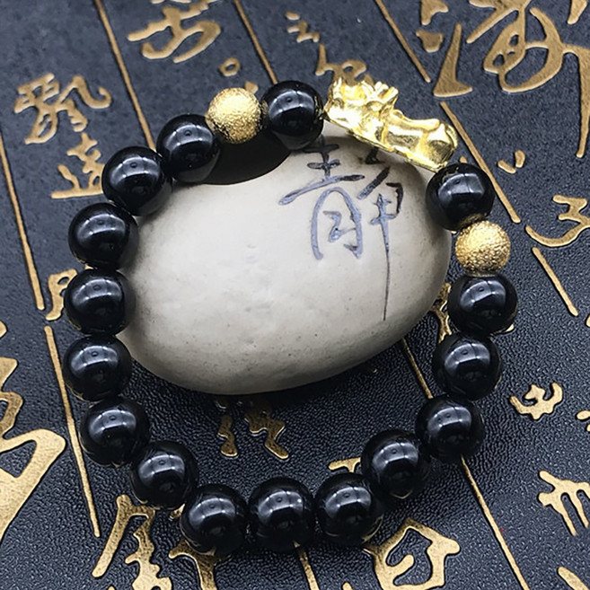 이레오몰 재물운 금전운을 부르는 흑요석 비휴 팔찌 L-0017