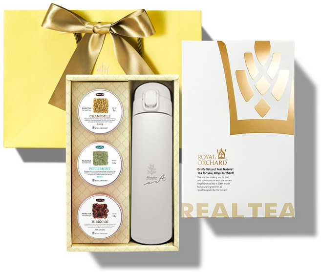 로얄오차드 실버틴 잎차 3캔 텀블러 프리미엄 차 선물세트 (티TEA티백 3년연속 세계미각대회 수상), 1세트, 단품