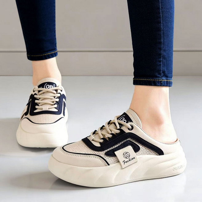 Modern Fashion 여성 편한 뮬 운동화 통굽 슬리퍼 MX12