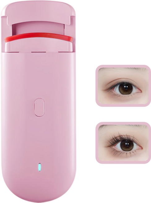 NUVO 4세대 히팅뷰러 미친 속눈썹 고데기 C타입 충전식, 핑크