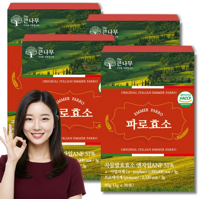 The큰나무 프리미엄 파로 효소 분말 이탈리아, 90g, 4박스