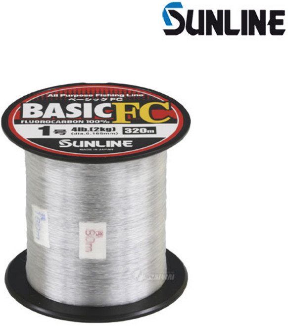선라인 BASIC FC 320m 카본 원줄 목줄 쇼크리더 라인 낚시줄, 1개, 클리어