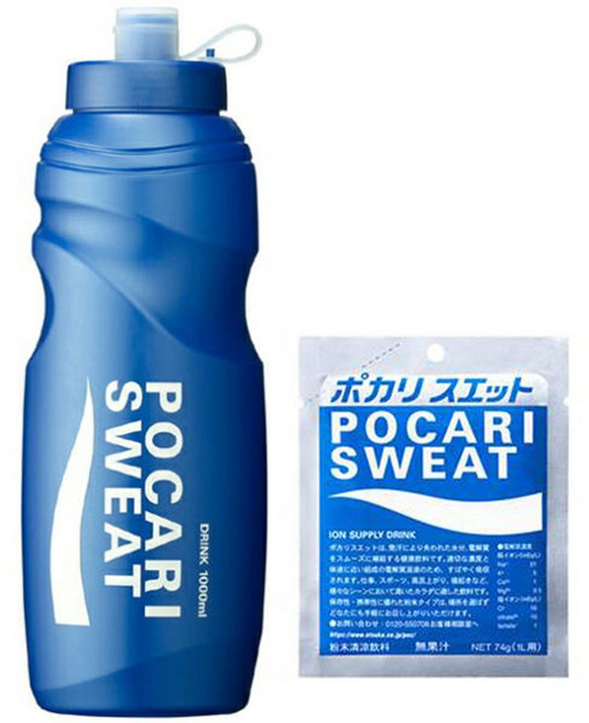 하이큐 물통 포카리 스퀴즈 보틀 1L +파우더 포함, 1개, 블루