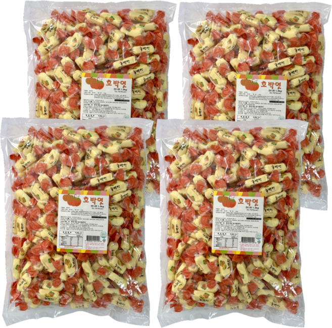 호박엿 1.5kg 4개입 1박스 대용량 캔디 벌크용 늘푸른, 4개