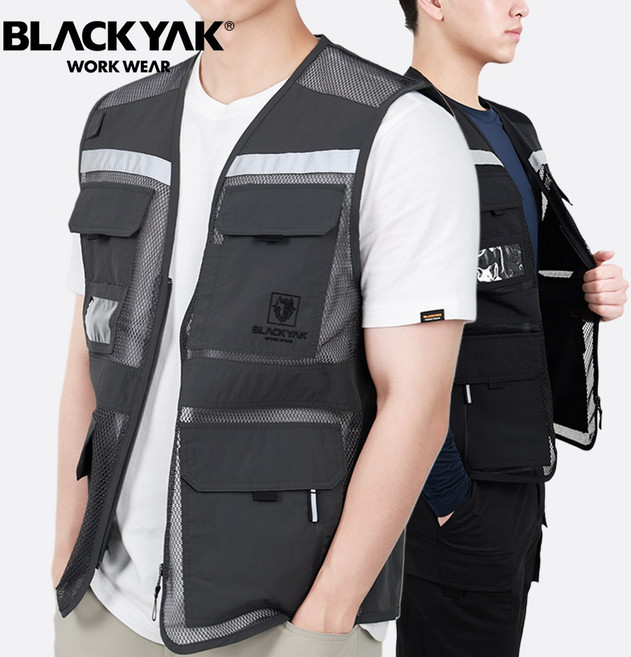 블랙야크 메쉬 멀티포켓 여름조끼 등산 낚시