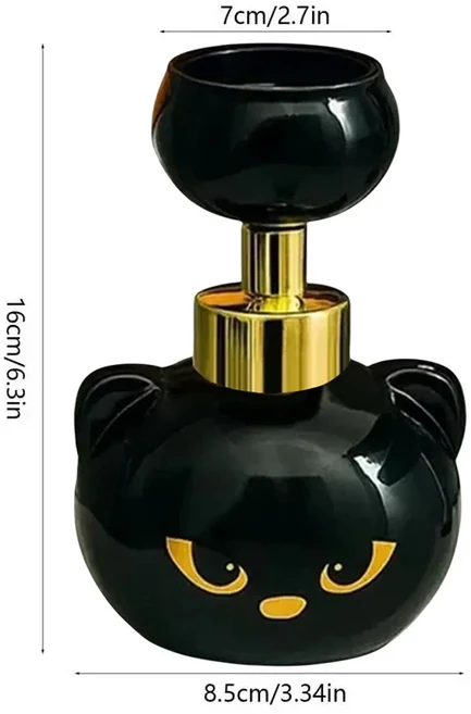 귀여운 고양이 발바닥 거품 비누 디스펜서 검은색 펌프 병 디자인 욕실 주방 반려동물 친화적인 가정용, 01 A, 01 A