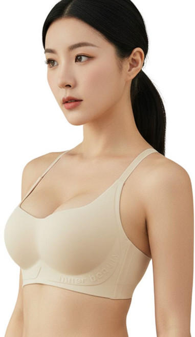 Kyails 섹시 노와이어 브라 처진가슴 볼륨 하이서포트 여자속옷