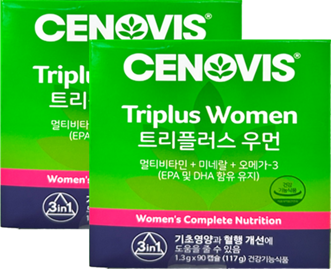 핫비타민 세노비스 여성 트리플러스우먼 멀티비타민미네랄 90캡슐 x 2개, 90정