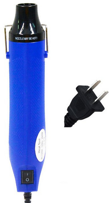 열풍기 공예용 드라이기 취미 무선 휴대용 공구, 블루, 블루, 블랙, 플랫 플러그, 1개