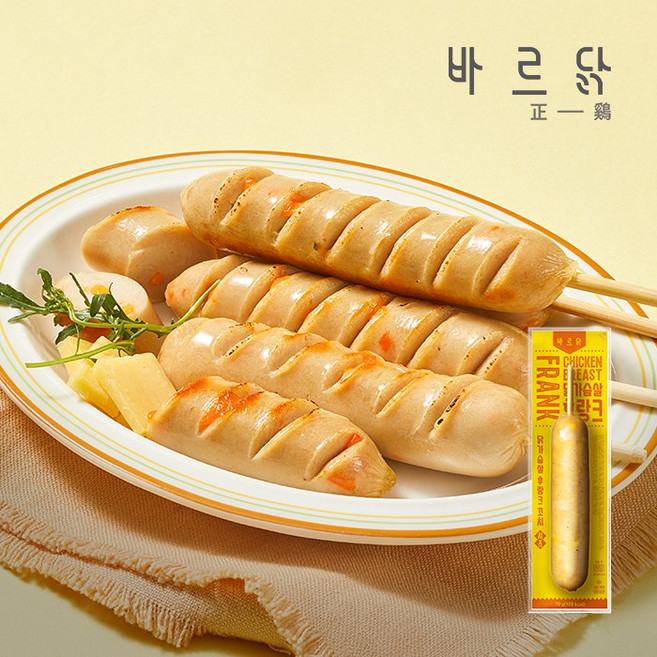 바르닭 닭가슴살 후랑크 꼬치 치즈, 1개, 70g
