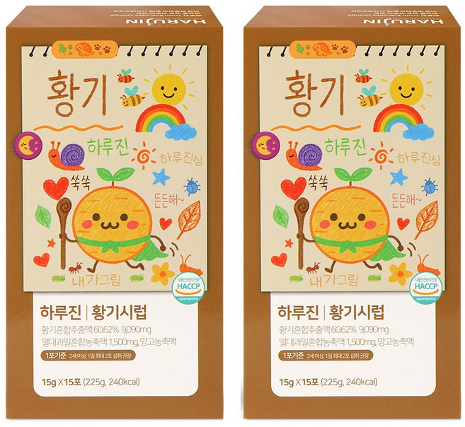 하루진 황기시럽 황기스틱 맥문 가시오가피 오미자 함유, 30개, 15g