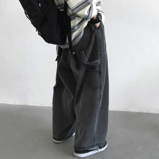 일로밀로 남자 카펜터 와이드 밴딩 데님팬츠 [1400]