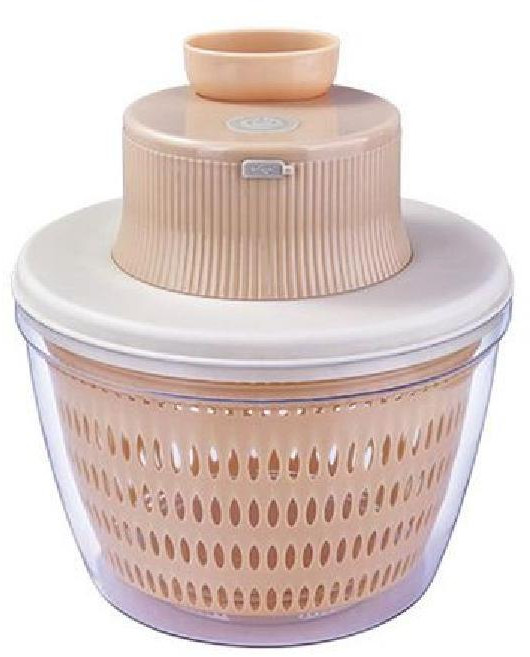 전동 샐러드 야채 탈수기 물기 제거 다기능 원터치 만능 짤순이 채칼, 연꽃 색, 1개