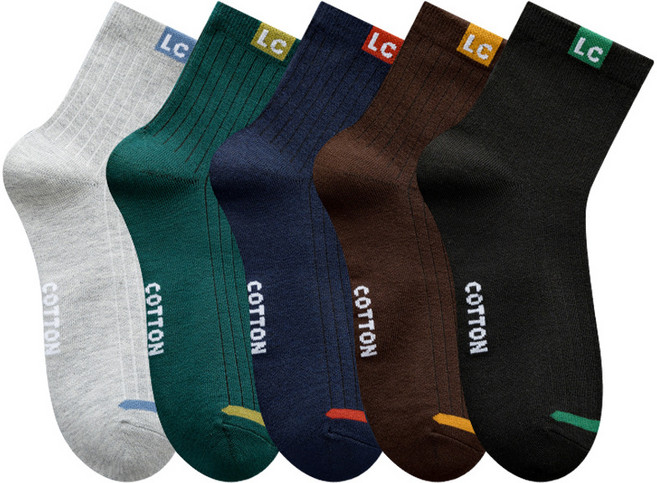 ANYOU 면 남자 양말 땀흡수 스포츠 캐주얼 양말 10켤레