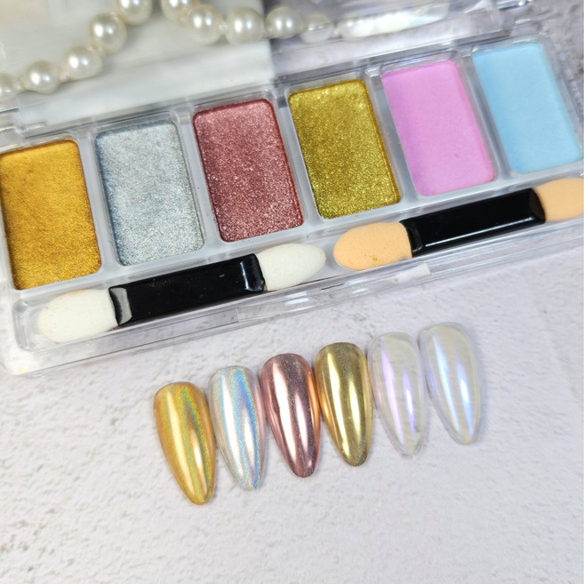 고체미러파우더 6종, 고체미러파우더 6종세트 -2번, 1개, 혼합