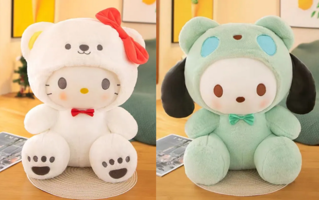 산리오 인형 25cm 귀여운 인형, 1개, [1+1] 키티+포차코, 250mm