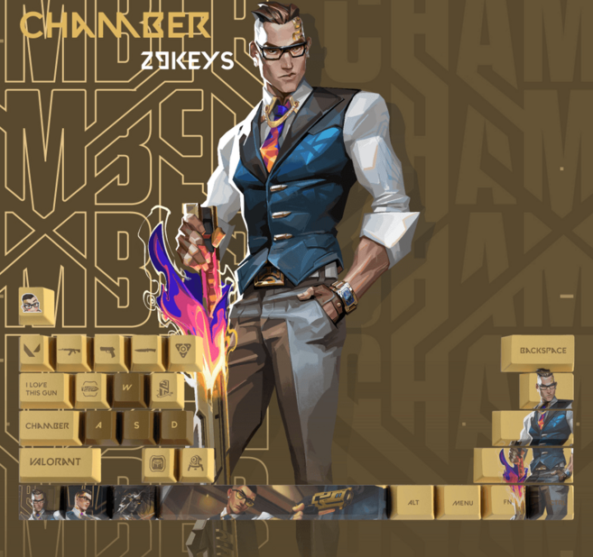 발로란트 키캡 체임버 Chamber PBT 29키, 체임버 29키