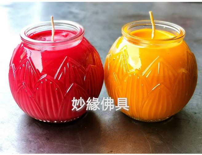 妙緣 5號蓮花酥油蠟燭, 1件, 300ml, 黃色