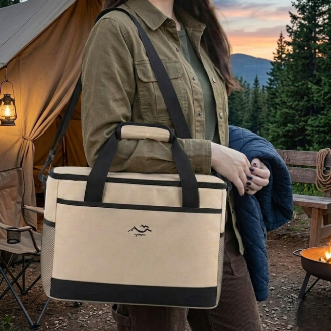 딜헤이븐 쿨러백 보냉백 캠핑 아이스박스, 30L, 베이지