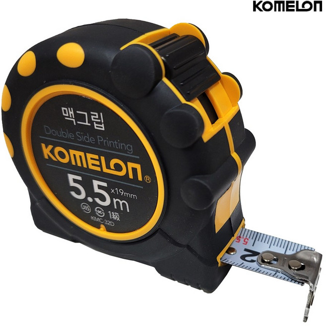 코메론 줄자 맥그립 5m 자동 자석줄자 5.5m x 19mm, 1개