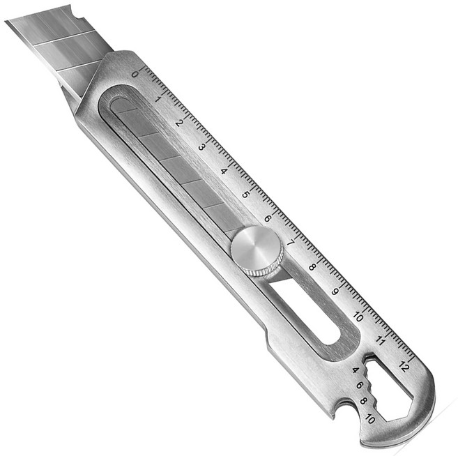 6in1 스텐레스 컷터칼 18mm 올스틸 스텐 공업용 커터칼 전문가용, 1개