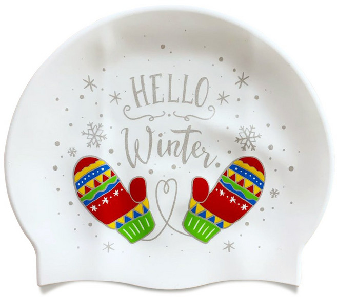 오호라스튜디오 링클 실리콘 수영모자, 장갑 화이트, 1개