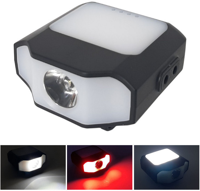 GJ-3가지 기능 LED 센서형 캡라이트&헤드랜턴 텐트걸이등, 블랙, 1개