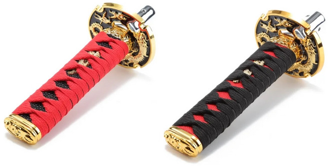 락모터스 자동차 사무라이기어봉 칼 스틱기어봉 칼자루 시프트 기어레버 오토스틱 교체, 16cm레드