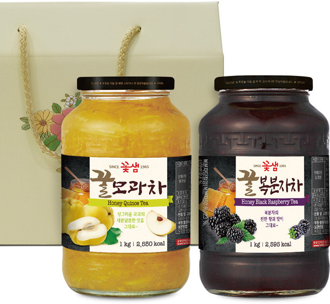 차예마을 모과 복분자 꿀 과일 청 2종 차선물세트.., 1개