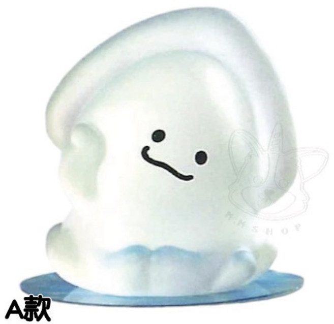 YELL 軟軟烏賊公仔 捏捏舒壓玩具, 1個, A款/白色烏賊1B442