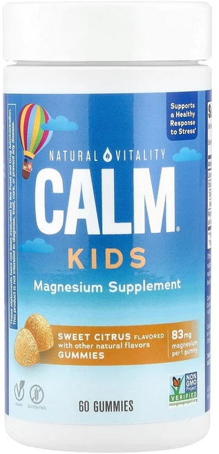네츄럴바이탈리티 CALM 어린이용 구미젤리 스윗 시트러스 구미젤리 60개, 1개, 60정 - 쿠팡
