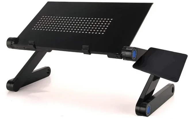 스너그데이즈 알루미늄 합금 노트북 테이블 접이식 노트북 데스크탑 스탠드 냉각 팬 포함 침대 노트북 트레, 03 without Fan