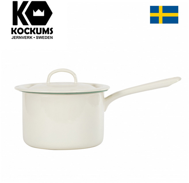 瑞典 Kockums 考庫姆 陶瓷 單柄湯鍋 奶油色 16cm, 1個