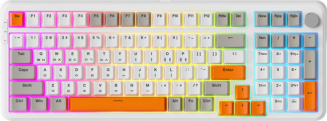 포팩트 ACT99 유무선 기계식 키보드 99키, 저소음피치축V3, 혼합색상