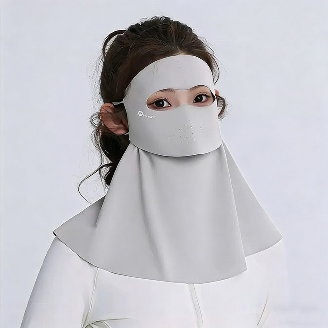 HERON 전면 자외선 차단 아이스 실크 마스크 음료 섭취 가능 운전 야외 차양