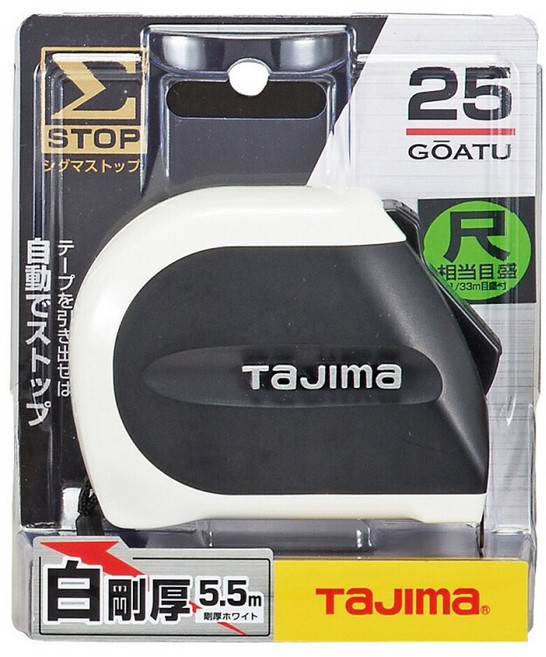 [TAJIMA] 타지마 고아츠 척줄자 자동고정 줄자 5.5M SS25-55S, 1개