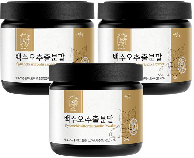 두손애약초 백수오추출분말, 3개, 200g